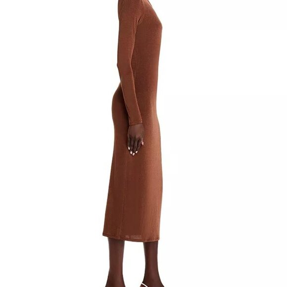 WAYF Everly Midi Dress - Brown | NWT | Size M - Picture 5 of 7